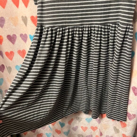 ASOS Striped Skater Dress Gray Cutout Detail large - Picture 3 of 6